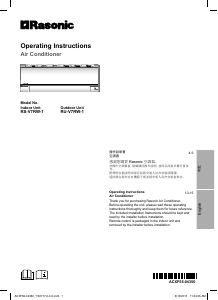 Manual Rasonic RS-V7RW-1 Air Conditioner