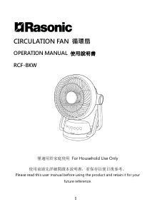 Manual Rasonic RCF-8KW Fan