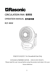 Handleiding Rasonic RCF-8KW Ventilator