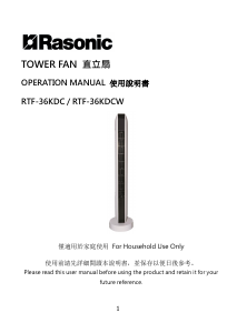 Manual Rasonic RTF-36KDC Fan