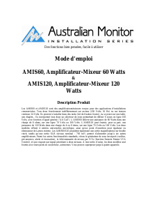 Mode d’emploi Australian Monitor AMIS120 Amplificateur