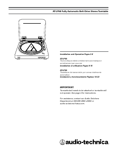 Manual de uso Audio-Technica AT-LP60 Giradiscos