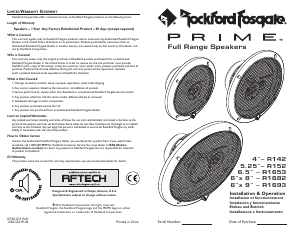 Mode d’emploi Rockford Fosgate R142 Haut-parleur voiture