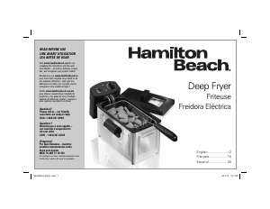 Manual de uso Hamilton Beach 35033 Freidora