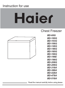 Bruksanvisning Haier BD-428A Frys