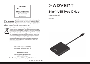 Manual Advent A3IN1CA19 USB Hub