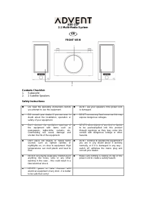 Manual Advent ADE-21P Speaker