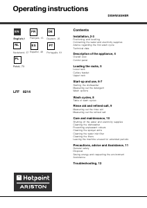 Manual Hotpoint-Ariston LFF 8214 E Dishwasher