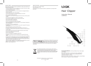 Manual Logik L10HC10 Hair Clipper