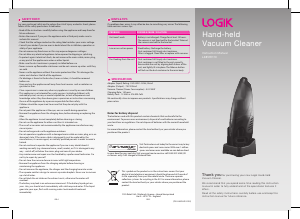 Manual Logik L48VHH10 Handheld Vacuum