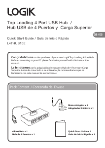 Manual de uso Logik L4THUB10E Concentrador USB