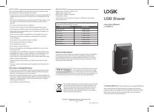 Manual Logik L1USBS10 Shaver