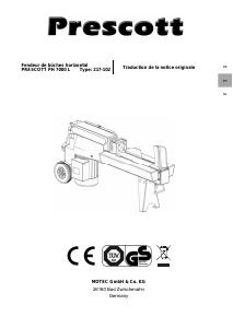 Mode d’emploi Prescott PH 7000 L Fendeuse à bois