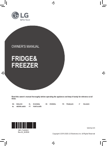 Manual LG GBB61SWHZN Fridge-Freezer