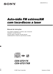 Manual Sony CDX-GT217XB Auto-rádio