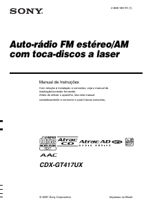 Manual Sony CDX-GT417UX Auto-rádio