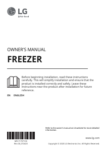 Manual LG GFT41PZGSZ Freezer