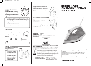 Manual Currys Essentials C12IR13 Iron