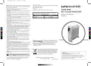 Manual Currys Essentials C7MOR10 Heater