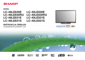 Instrukcja Sharp AQUOS LC-40LE830E Telewizor LCD