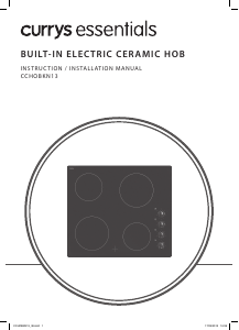 Manual Currys Essentials CCHOBKN13 Hob