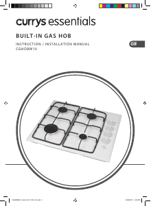 Manual Currys Essentials CGHOBW10 Hob