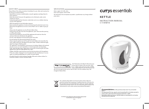 Manual Currys Essentials C17JKW10 Kettle