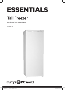 Manual Currys Essentials CTF55W18 Freezer