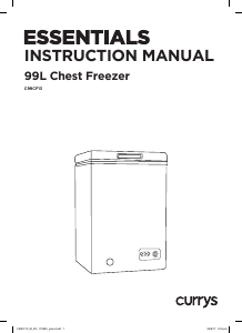 Manual Currys Essentials C99CF13 Freezer