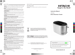 Manual Hitachi HPT521BA Toaster