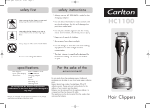 Manual Carlton HC1100 Hair Clipper