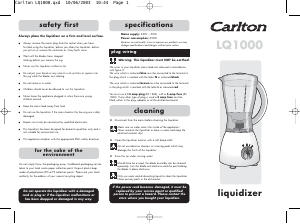 Manual Carlton LQ1000 Blender