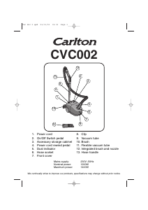 Handleiding Carlton CVC002 Stofzuiger