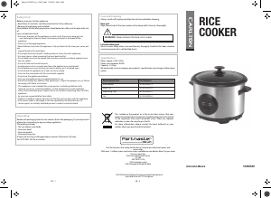 Manual Carlton C18RCS09 Rice Cooker