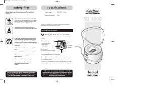 Manual Carlton SU1000 Facial Sauna