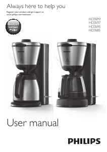Manual Philips HD7695 Intense Coffee Machine