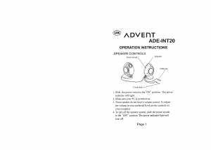 Manual Advent ADE-INT20 Speaker