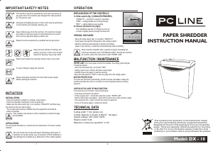 Manual PC Line DX-10 Paper Shredder