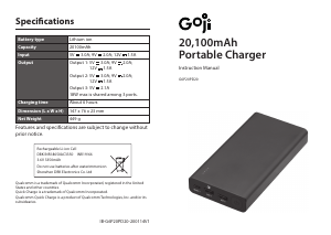 Handleiding Goji G6P20PD20 Mobiele oplader