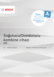 Kullanım kılavuzu Bosch KGN86AWF0N Donduruculu buzdolabı