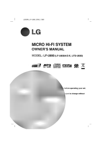 Manual LG LF-U850D Stereo-set