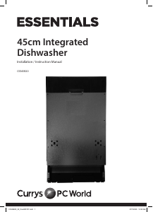 Manual Currys Essentials CID45B20 Dishwasher