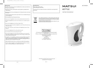 Handleiding Matsui M17JKW09 Waterkoker