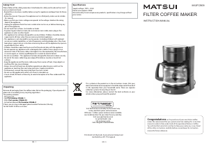 Handleiding Matsui M12FCB09 Koffiezetapparaat