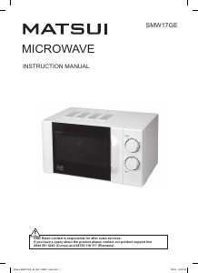 Manual Matsui SMW17GE Microwave