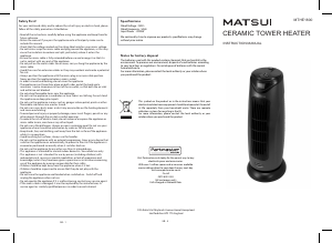 Manual Matsui MTHE1800 Heater