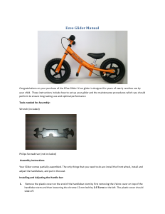 Handleiding Balance Bikes Ezee Glider Fiets