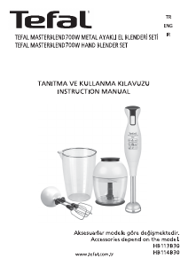 Manual Tefal HB111B30 Masterblend Hand Blender
