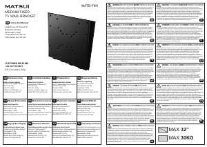 Manuale Matsui MATB-FM1 Supporto da parete