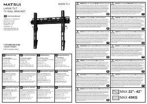 Instrukcja Matsui MATB-TL1 Uchwyt ścienny